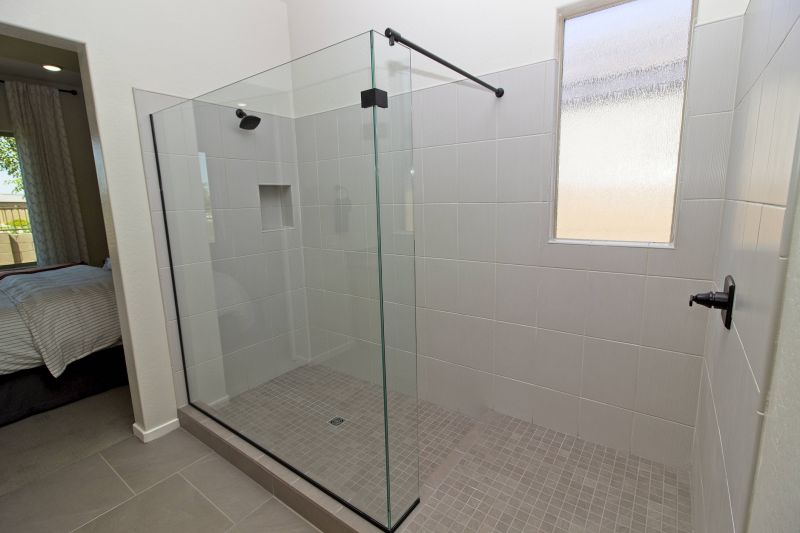 Glass Shower with Black Hardware